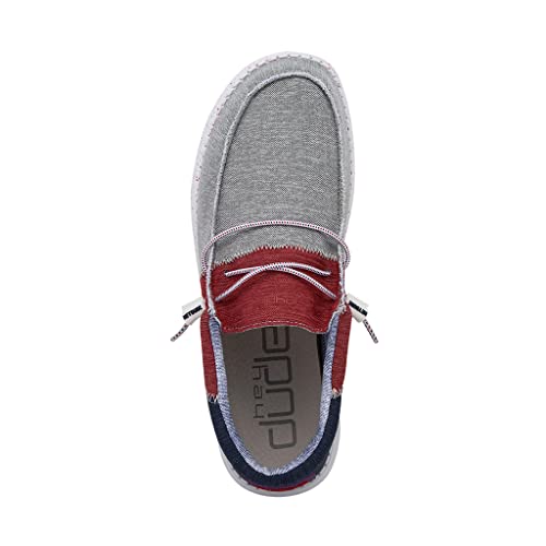 Image of HEYDUDE Men's Wally Sox Tri Fans Multiple Colors & Sizes | Men?s Shoes | Men's Lace Up Loafers | Comfortable & Light-Weight