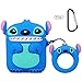 Nico&Z pour Airpods 1 & 2 Coque,Mignon Silicone Souple Airpod en Character Cute Case de Dessin Animé Animal drôle 3D de Porte-clés à Cool,Convient aux Filles garçons Air pods(3D Blue Stch)