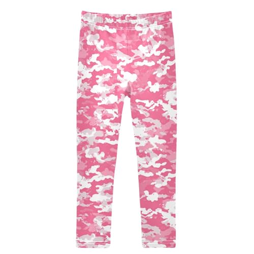 Boccsty White Pink Military Camouflage Girls Leggings Kids Yoga Pants Dance Active Tights 4T