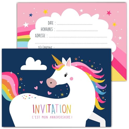 20 Invitations 40ème Anniversaire + 20 Enveloppes - Simon Elvin - Multi Couleurs