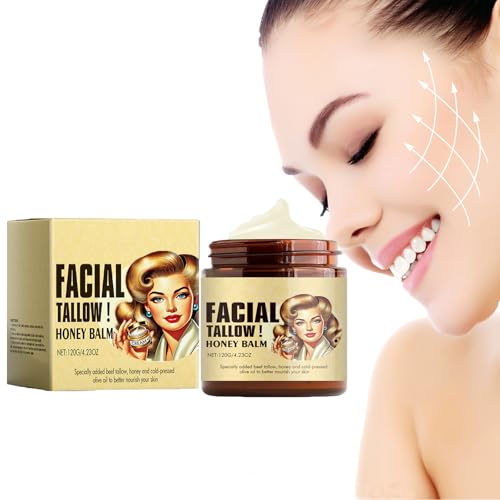 Bálsamo Para El Cuello De Vacuno,Bálsamo De Sebo Y Miel,Cuidado De La Piel Con Sebo De Res,Whipped Beef Tallow Honey Balm, Moisturizer De Sebo De Carne De Res,Crema Facial Hidratante De Sebo