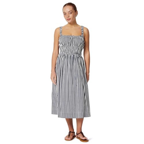 Amazon Essentials x Sofia Grainge Damen Mommy & Me Kleider aus Baumwollsatin Marineblaues Gingham S