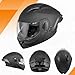 OUMURS Modular Motorcycle Helmets Full Face Flip up Street Bike Motorcycle Helmet for Unisex Adult Model-167 Matte Black - M