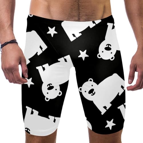Traje de baño para hombre de osos polares y estrellas para entrenamiento de natación