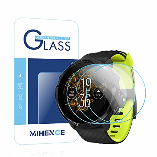 �y3������z Mihence Compatible with Suunto 7 �ی�t�B����, 9H �K���X�ی�t�B���� �Ή� SUUNTO 7 (�X���g7) Smartwatch�X�}�[�g�r���v 2.5D���E���h�G�b�W �E�H�b�`�w��h�~�ی얌