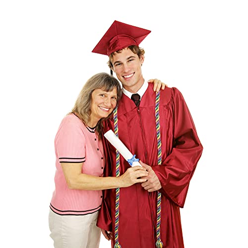 Image of Trounistro 8 Pieces Graduation Cords Yarn Honor Cords with Tassel for College Graduation Students (Yellow Purple with Green)