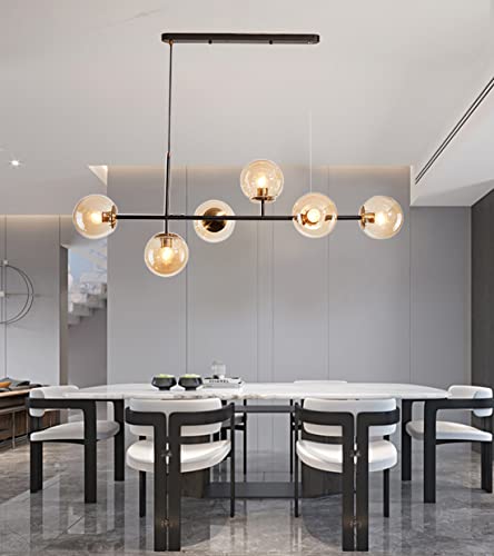 Suspension moderne en verre luminaire industriel linéaire ambre - 7