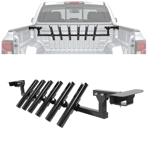 ALMULOO Truck Bed Rod Rack Aluminium Powder Coated Black Install with