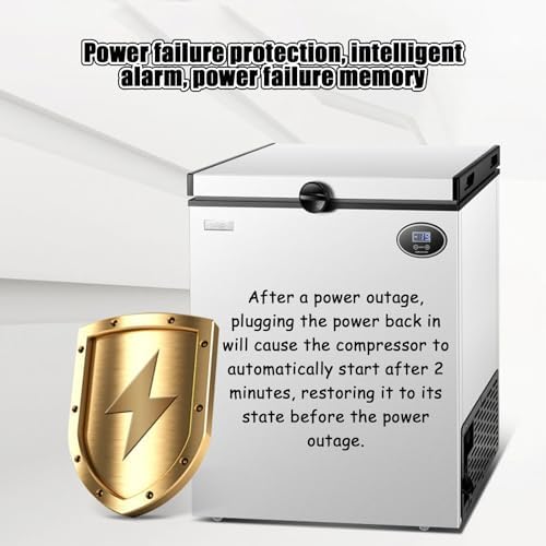 55L Chest Freezer - Ultra-Quiet Deep Freezer with Adjustable Temperature, Space-Saving Top Open Design for Food & Meat Storage in Dorms, Apartments, & Home Kitchens - Gray