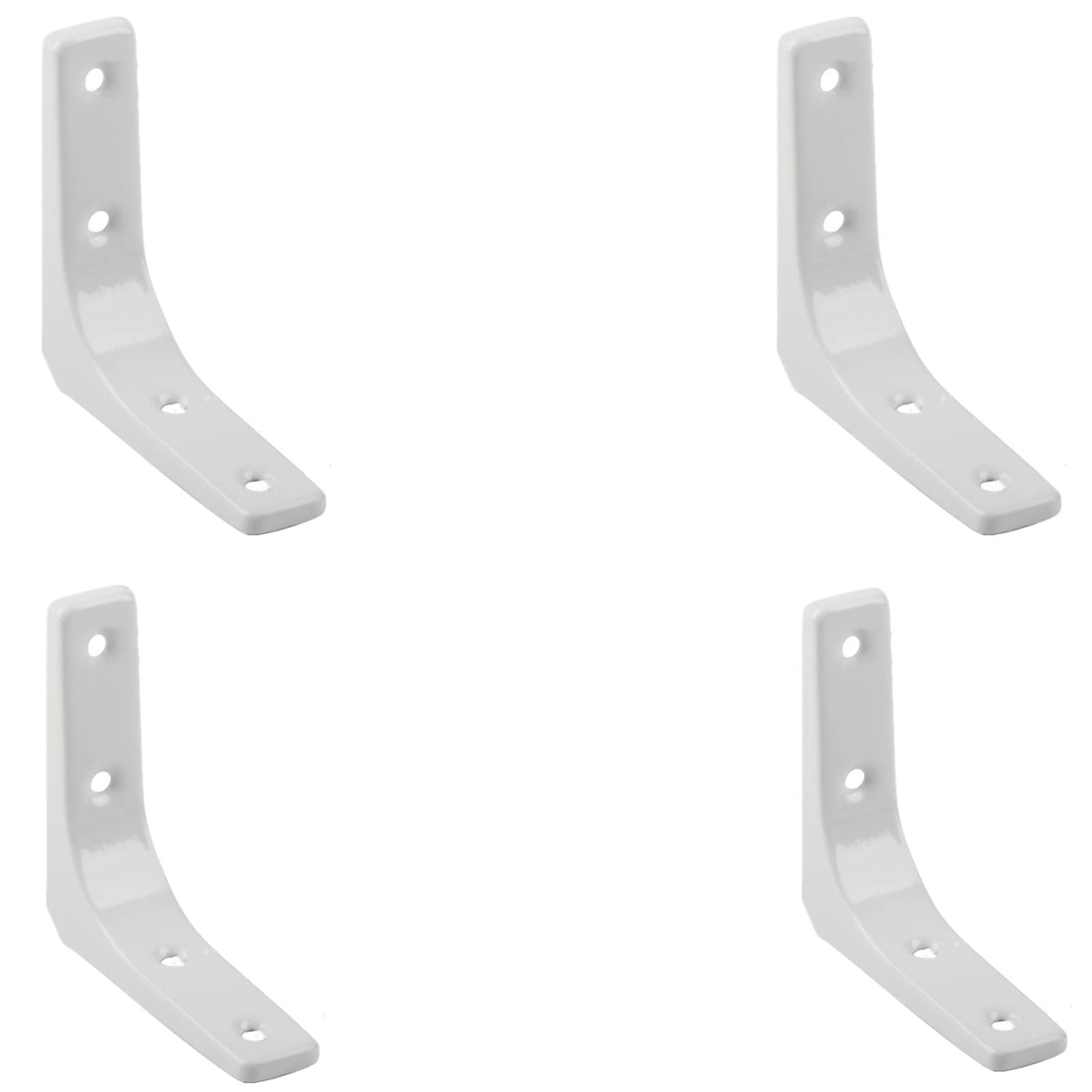 Plankdragers, 4 stuks, L-vormige roestvrijstalen houder, wandplankdrager, metalen hoeksteun met schroeven, pluggen, L-plankhouders voor stoel, boekenkast, 12,5 x 7,5 cm, zwart