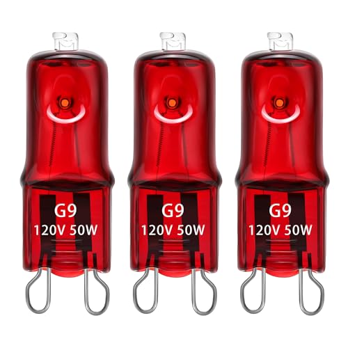 3 Pack G9 Infrared Heat Lamp Bulbs for Reptile, Dimmable Night Re...