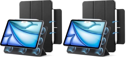 Image of ESR Case for iPad Air 11 Inch M4 /M3 /M2 (2026 /2025 /2024), iPad Air 5th /4th Gen (2022 /2020), Powerful Magnetic Attachment, Slim Trifold Stand Case, Auto Wake /Sleep, Durable Protection, Black (Pack of 2)