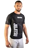 Tenace Camiseta Compresión Jiu Jitsu - Entrenamiento MMA, BJJ, Grappling Rashguard… (S, Negro)