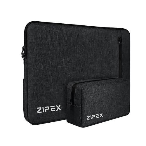 ZIPEX PHOTONIC 16-inch Laptop Case with Charger Pouch | for All 15-15 .6 Inch Laptops | Waterproof Laptop Sleeve/Cover | Unisex | Black