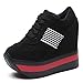 Frauen Hidden Heel Sneakers Frühling Herbst Mode Wedge Heel Casual Sportschuhe Schnürung Interne Erhöhung Plattform Trainer Schuhe