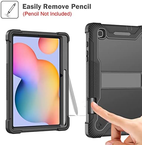 Vakarey Compatible with Samsung Galaxy Tab S6 Lite Case Kids,Shockproof Cover for Samsung Tab S6 Lite 2022 SM-P610/P615/P613/P619,Black