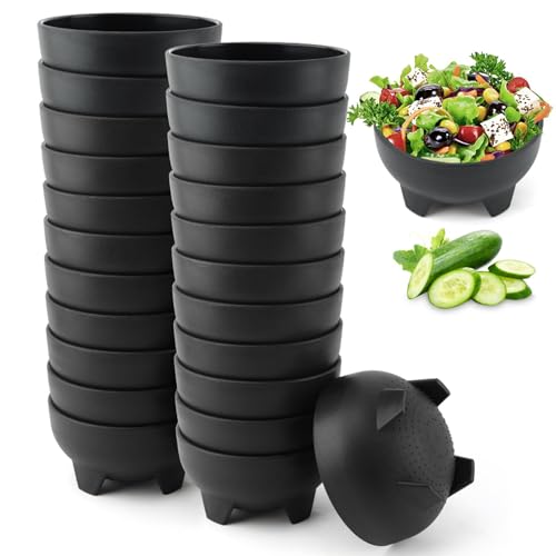 Salsa Bowls,Plastic Bowls Mexican Dip Molcajete Bowl Chips&Salsa Serving Dish Taco Bar Serving Set,4.5