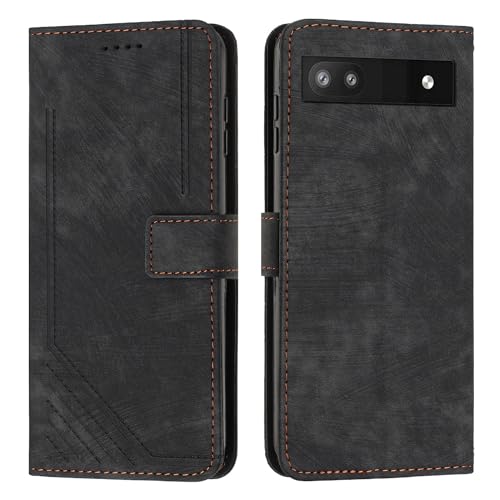 Étui Pixel 7a rabat portefeuille noir avec dragonne pour le quotidien
