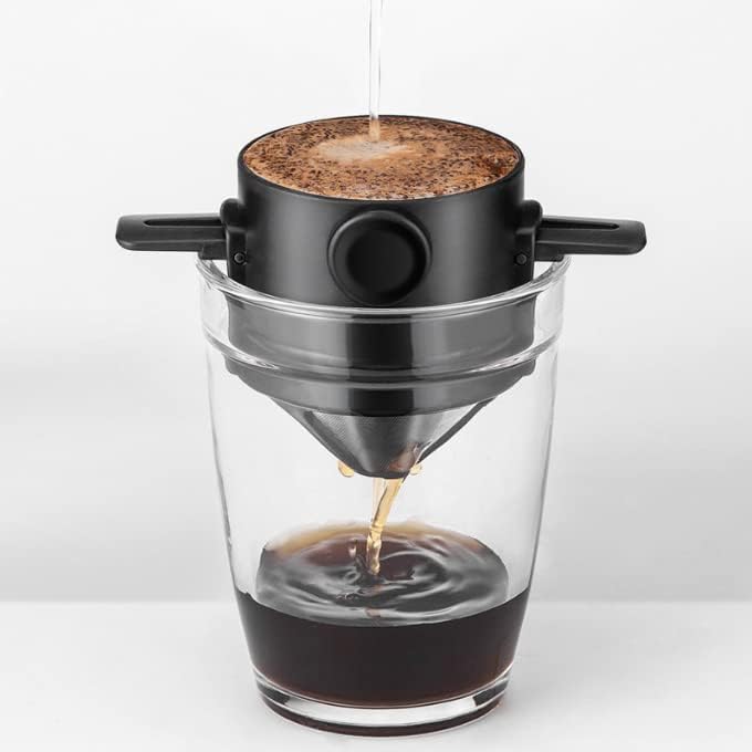 Miniatura 6 de JUSIMON Filtro de café plegable filtro de café reutilizable filtro de café reutilizable sin papel cafetera para verter una sola taza diseño de oreja