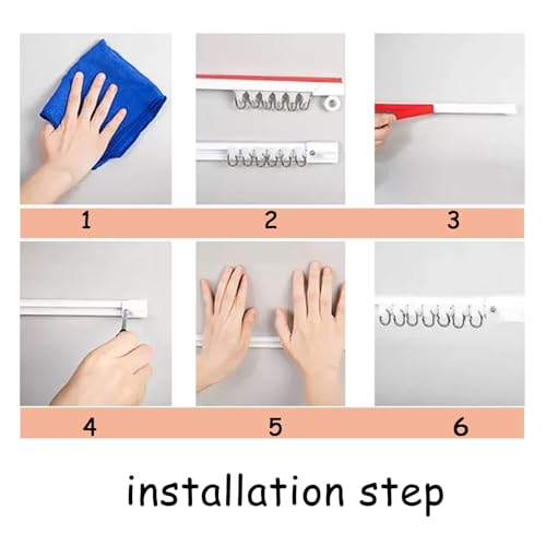 Binario Per Tende A Onda, Bastoni Per Tende A Soffitto, Binario Per Tende Da 1-6 Metri Scorrevole, Montaggio A Parete E Soffitto, Facile Da Montaré(Size:2.8M/(9.1Ft)) - 7