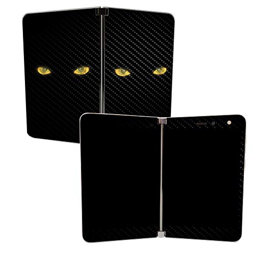 Image of MightySkins Carbon Fiber Skin for Microsoft Surface Duo - Cat Eyes | Protective, Durable Textured Carbon Fiber Finish | Easy to Apply, Remove, and Change Styles | Made in The USA