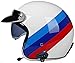 Casco Bluetooth Open Face Caschi Moto Jet Visiera Marrone Retrattile Casco Moto 3/4 Approvato ECE Per Uomini E Donne Casco Mezza Copertura Per Adulti Ciclomotori Scooter 5,XL=(61-62CM)