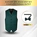 Exclusive Distributor 2pc Men's Solid Formal Suit Vest Waistcoat Tuxedo Dress Vest Bow Tie Set For Suit or Tuxedo Forest Green Medium