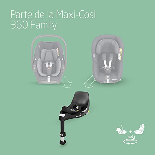 Miniatura 8 de Maxi-Cosi Familyfix 360 I-Size, Base Isofix Giratoria 360, Sistema De Silla Coche Giratorio, De 0 A 4 Años 40-105 Cm , Giro Flexispin Con Una Mano, Control De Giro Travelsafe, Click Go, Negra