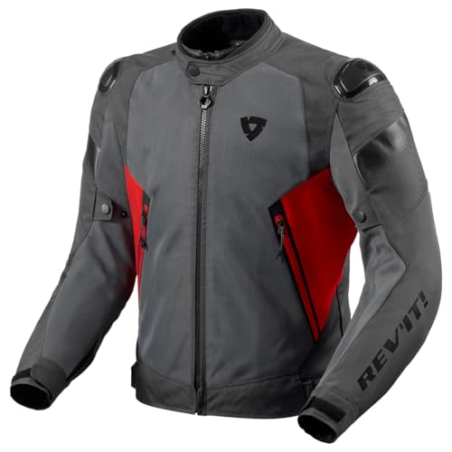REV'IT! Men's Control Air H2O Urban Sport Motorcycle Jacket (Grey/Red - Large)