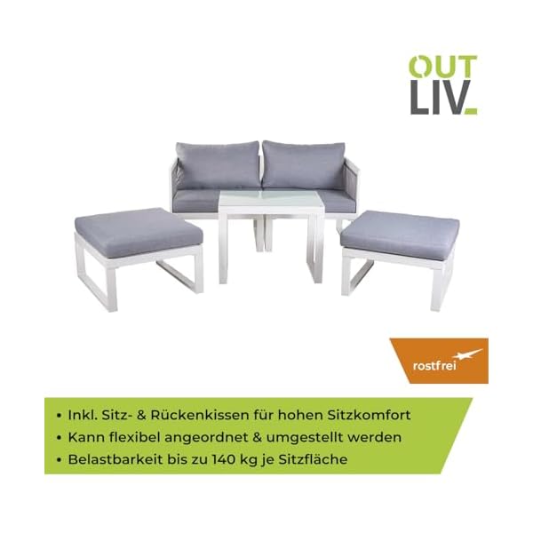 OUTLIV. Modulares Bistroset Oscar Hellgrau