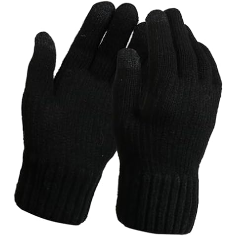 TZ Promise Women's Winter Touchscreen Magic Gloves Warm Knit Fleece Lined for Cold Weather (Black, One Size) Cover