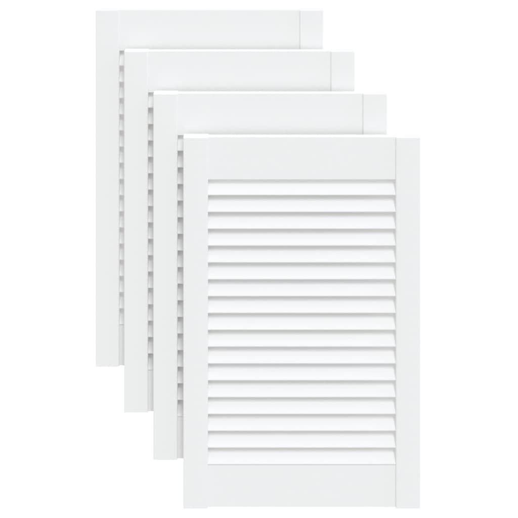 Genérico Puerta de Armario Lamas 4 uds Madera Pino Blanco 61,5x39,4 cm,Bricolaje,Accesorios de Bricolaje,Ferretería para armarios,Puertas de armarios,151153