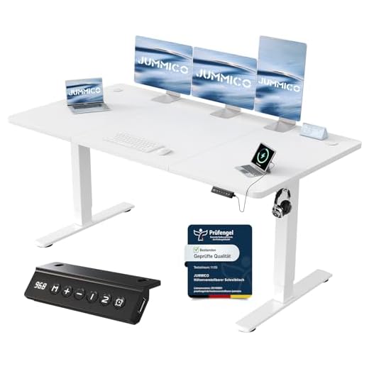 JUMMICO Höhenverstellbarer Schreibtisch mit USB