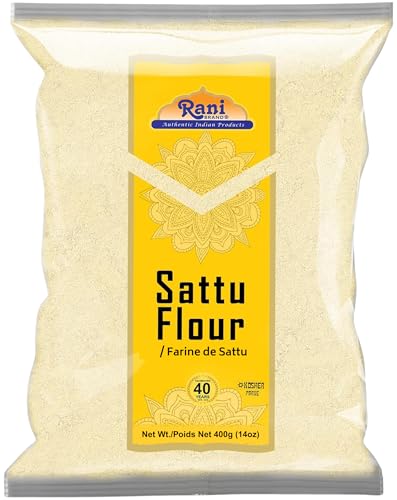 Rani Sattu Flour (Roasted Chana Gram) 14oz (400g) ~ Natural, Salt-Free | Vegan | No Colors | Gluten Friendly | Non-GMO | Kosher | Indian Origin