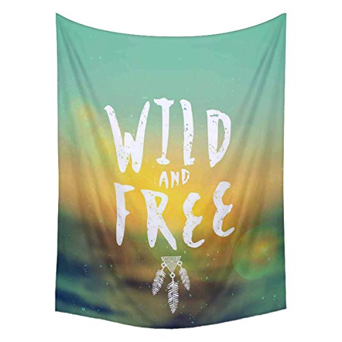 Tapisserie soie Wild & Free decoration murale chambre tissu suspendu