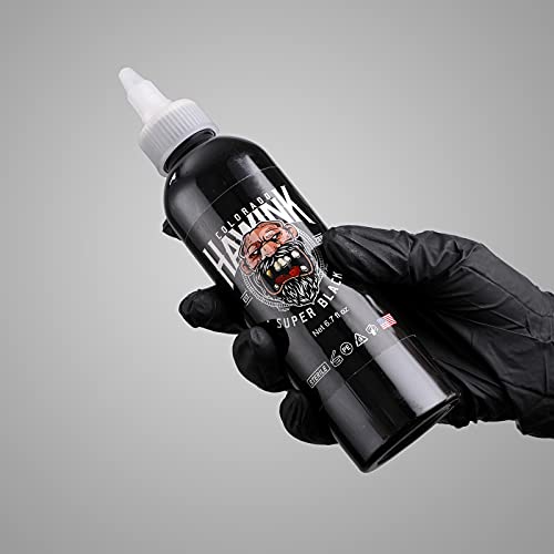 Hawink Tattoo Ink 6.7Oz (200Ml) Vegan-Friendly Usa Standard Pigment Super Black Ti963-6.7Oz-S #TOP3