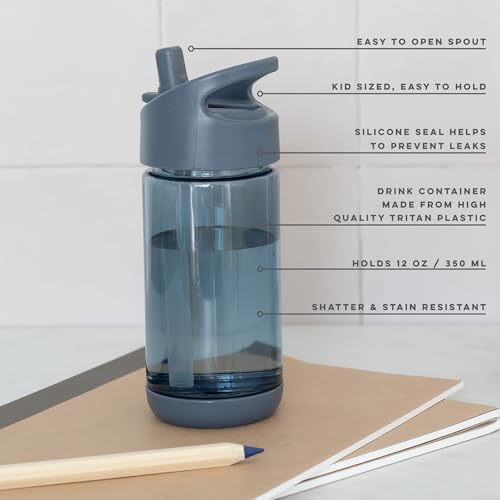 3 Sprouts Recycled Plastic Kids Water Bottle, Eco-Friendly Water Bottles for Kids with Straw Leak-Proof, BPA Free - Image 3