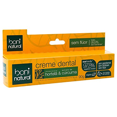 Creme Dental Boni Natural Ação Anti-inflamatória Hortelã e Cúrcuma, Boni Natural