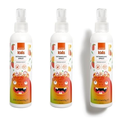 Kids Mango Detangling Spray 3 Pack , the gentle, tear-free formula instantly tames, smooths and detangles unruly hair -3 x 200ml (updated design )