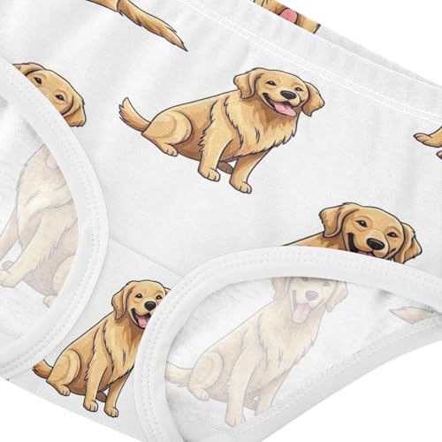 Cotton Girls Underwear Toddlers Cute Golden Dogs White Panties Little Girl Fancy Kids Briefs Undies 2t4