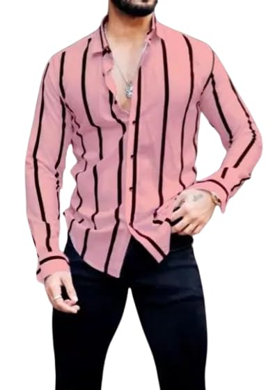 Image of Men's Lycra Stretch Shirt - Slim Fit Quick Dry Workout Shirt - Moisture Wicking Activewear for Gym, Training, Running Strpied.