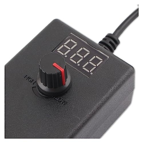 Adaptador de corriente regulable 3V-24V 1A con pantalla digital y conectores 4