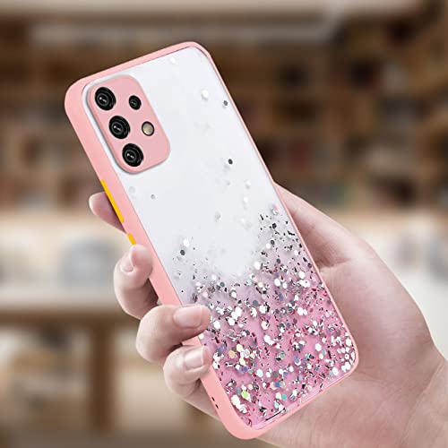 Image of Vonzee Case Compatible with Samsung Galaxy A23 4G /5G, Non Moving Glitter Cover for Girls & Women Soft TPU Shockproof Anti Scratch Drop Protection Cover (Pink)