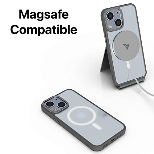 Image of Vaku Luxos Trans Armor MagPro for iPhone 14 Plus Cover Case, 6 Feet Drop, Metal Ring Camera Protection, Shockproof, Scratch Resistant, Slim, Compatible with MagSafe Back Cover - Grey