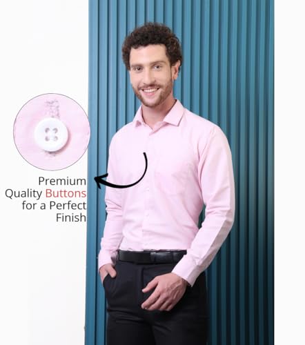 Image of CONTRARY Men's Pure Cotton Solid Stylish Casual & Formal Wear Shirt | Stylish Regular Fit Full Sleeve Comfortable Office Party Trendy Shirt - Multi Color