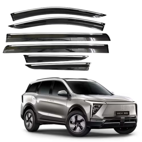 Image of CAR SAAZ Chrome Line Door Visor for XEV 9S (Set of 6Pcs) | Rain Guard | Wind Deflector