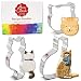 Ann Clark Cookie Cutters 3-Piece Kitty Cat Cookie Cutter Set with Recipe Booklet, Cat Face, Sitting Cat and Curled Cat