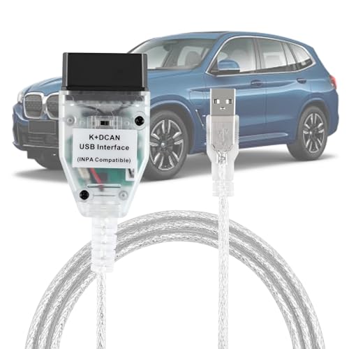 lydesor K DCAN OBD2 to USB Cable for BMW Code Reader K CAN Cable with Switch FTDI FT232RL/RQ Chip K Dcan Cable for BMW E Series 1998-2018 Models Full Diagnostic Tool Work with Windows XP/7 32bit