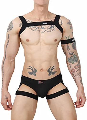 YiZYiF Men Underwear Set 2 Pieces Sexy Lingerie Suit with Chest H...
