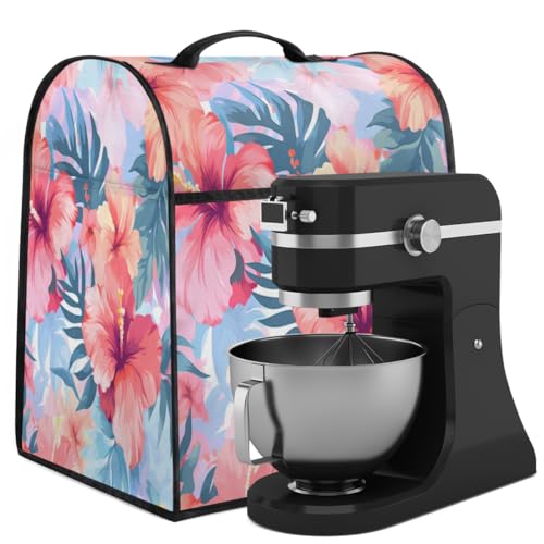 Coffee Maker Cover Tropical Floral Leaf Kitchen Appliance Covers Small Appliance Covers Blender Cover Juicer Cover Dust Covers for Kitchen Appliances with Top Handle and Pockets,Washable,C633